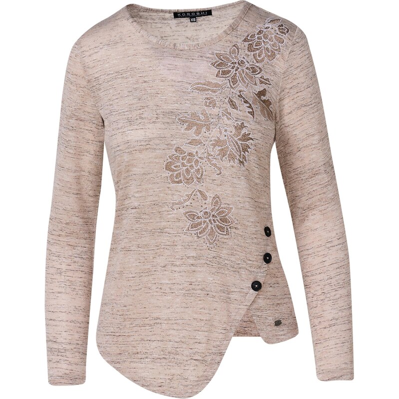 KOROSHI Majica bež / progasto bež