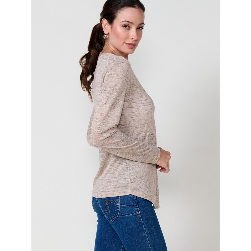 KOROSHI Majica bež / progasto bež