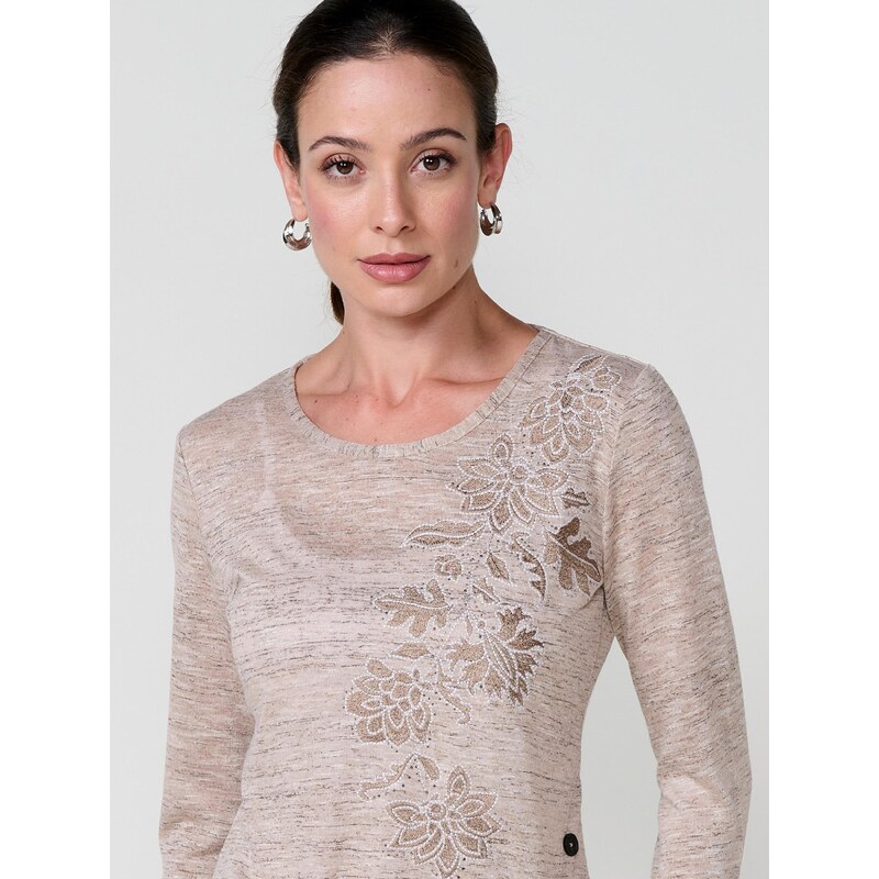 KOROSHI Majica bež / progasto bež