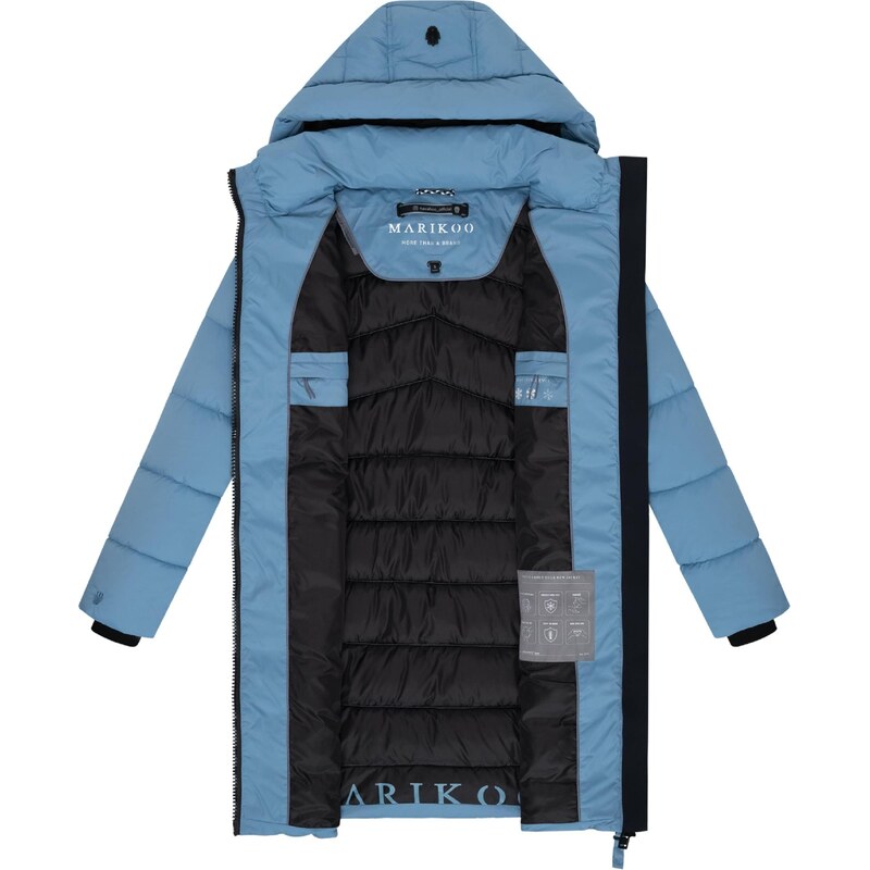 MARIKOO Zimski plašč 'Kaltnäschen 16' nebeško modra