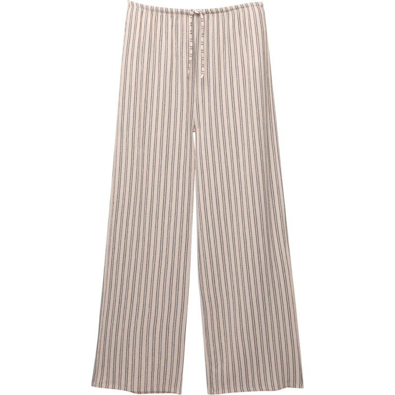 Pull&Bear Hlače ecru / siva