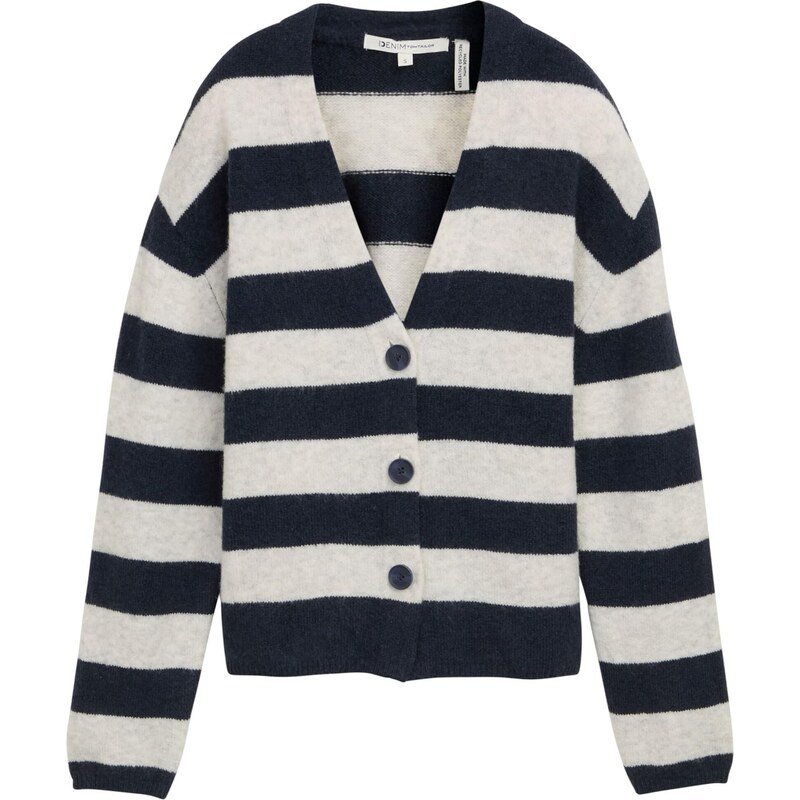 TOM TAILOR DENIM Pletena jopa kremna / mornarska