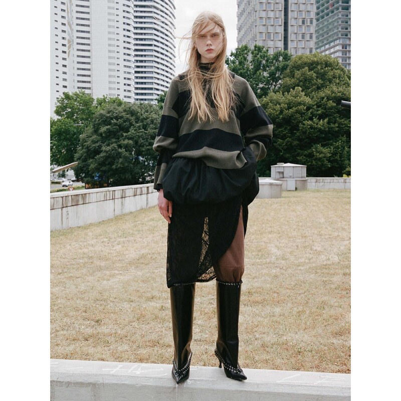 EDITED Majica 'Laiani' zelena / črna