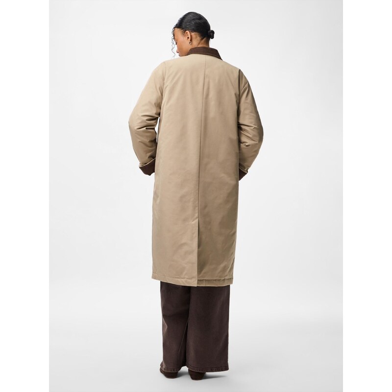 PIECES Prehoden plašč 'JORMA' rjava / greige