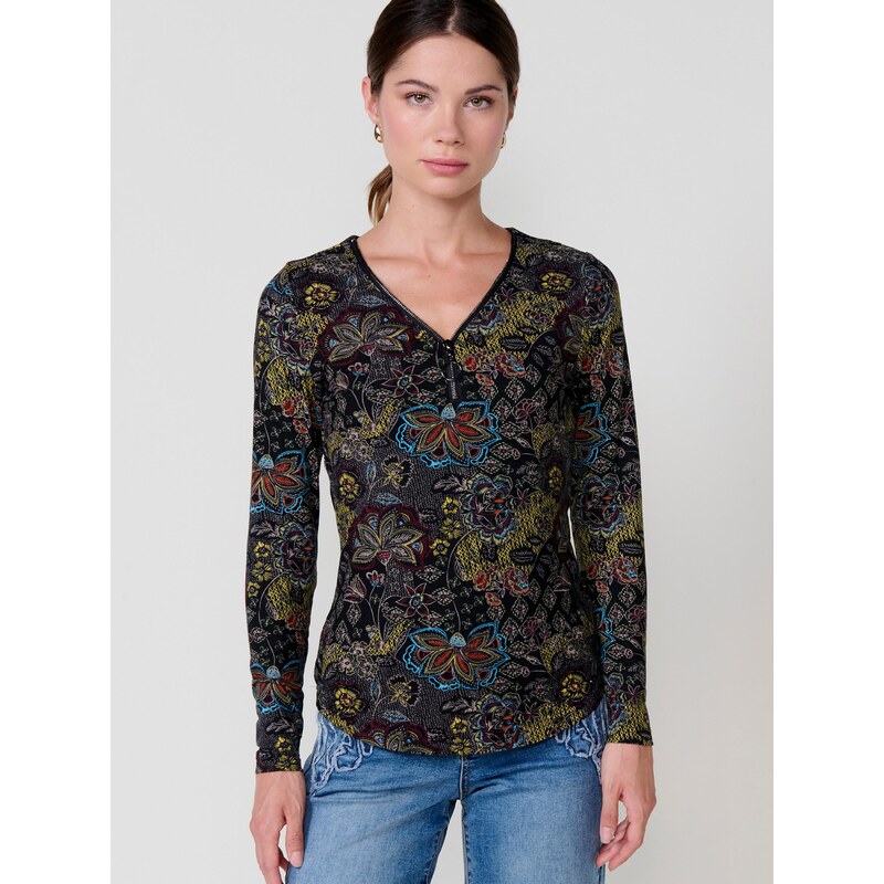 KOROSHI Majica modra / zelena / oranžna / črna