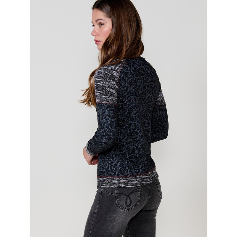 KOROSHI Majica safir / siva / rdeča / črna