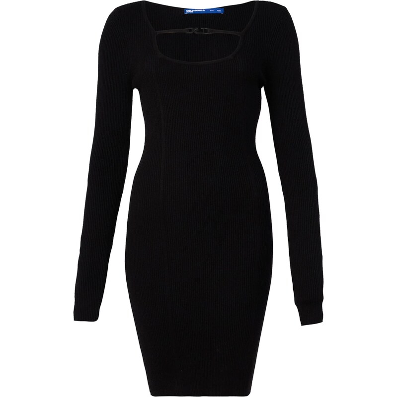 KARL LAGERFELD JEANS Pletena obleka črna