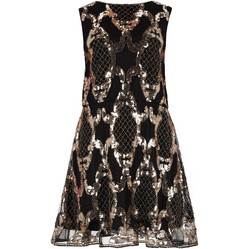 NAEMI Koktejl obleka zlata / črna