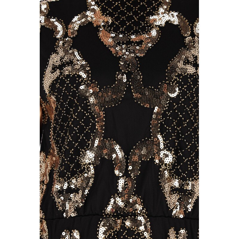 NAEMI Koktejl obleka zlata / črna