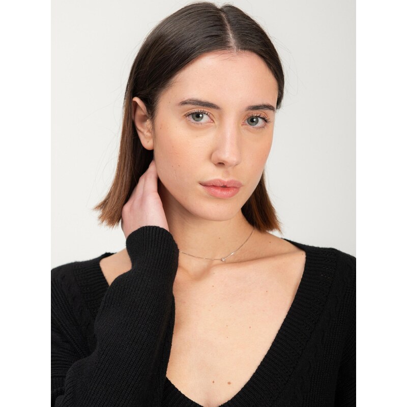 Influencer Pletena obleka črna