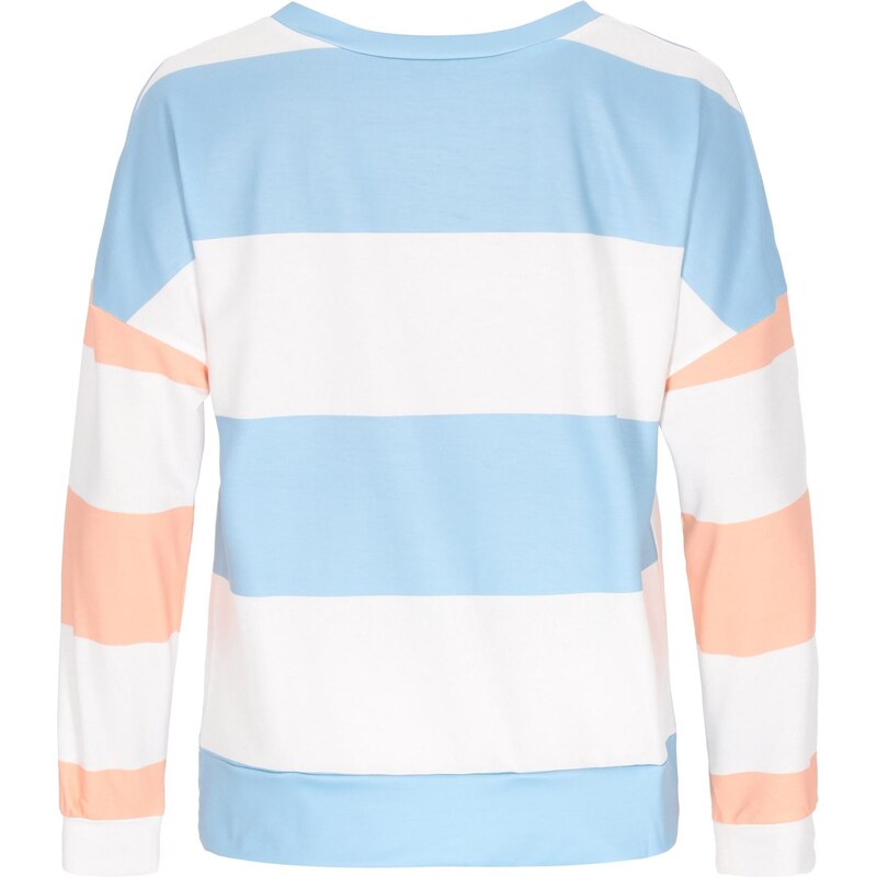 SANIKA Majica svetlo modra / svetlo oranžna / bela