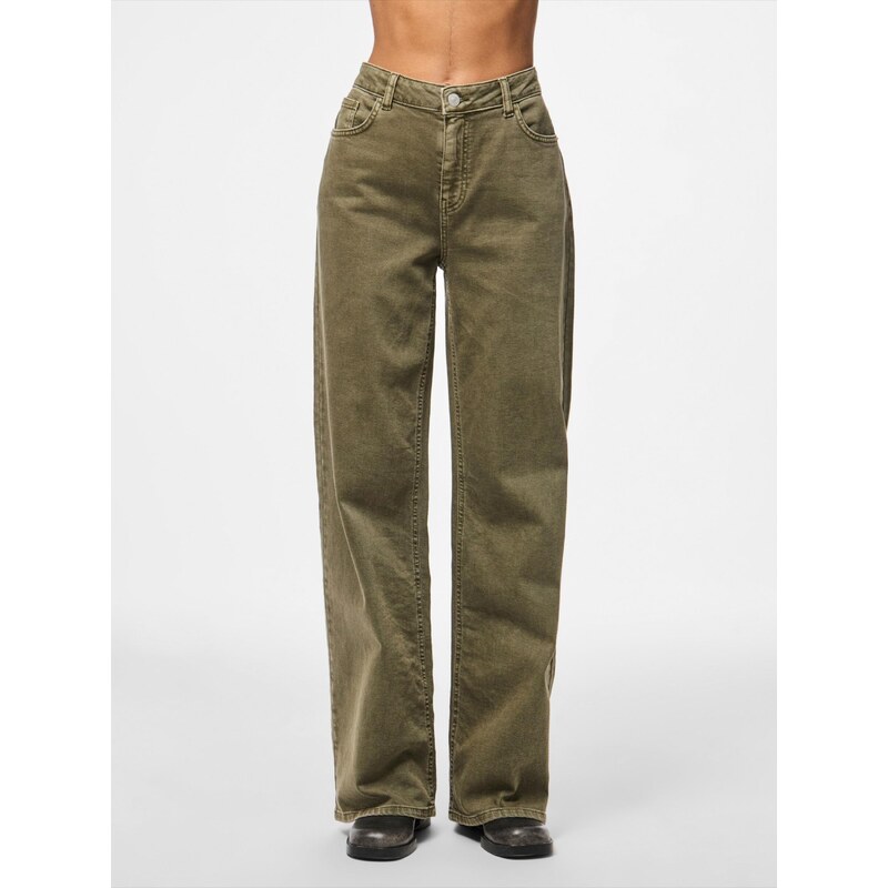 PIECES Kavbojke 'PCSILKE' oliva