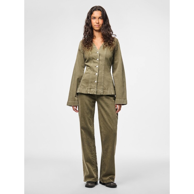 PIECES Kavbojke 'PCSILKE' oliva