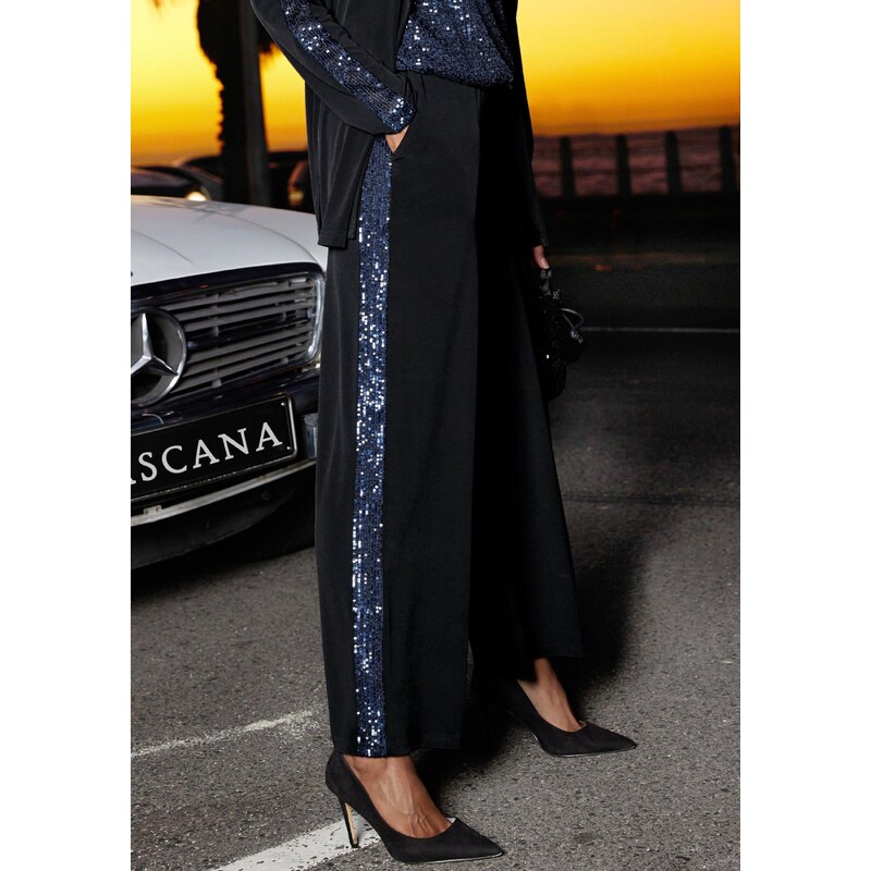 LASCANA Hlače modra / črna