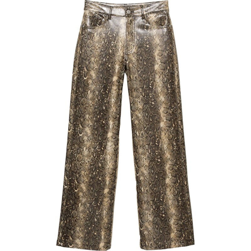 Pull&Bear Hlače bež / črna