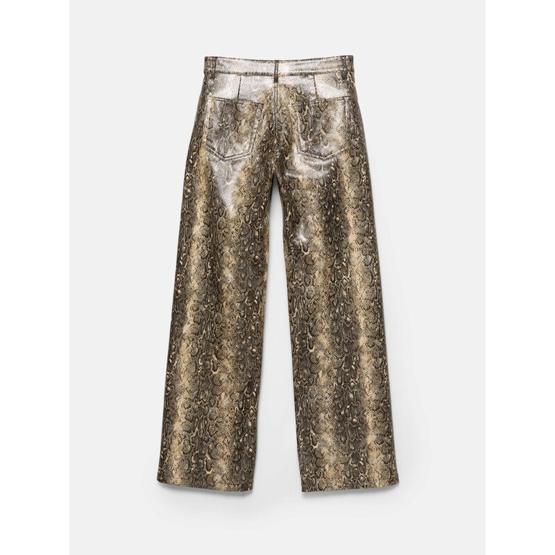 Pull&Bear Hlače bež / črna