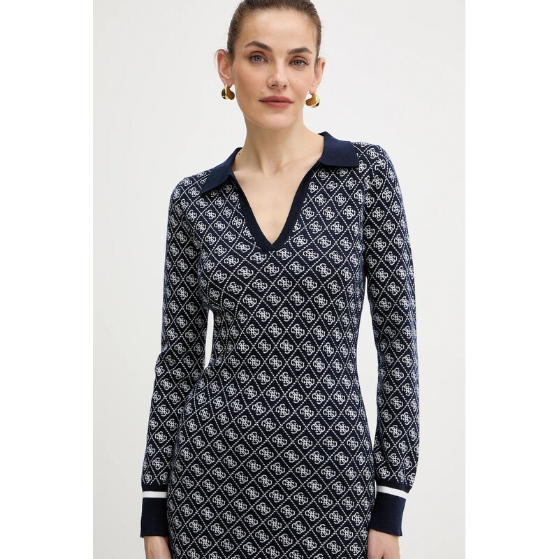 Obleka s primesjo volne Guess AUBREY