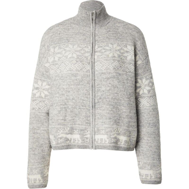 VERO MODA Pletena jopa 'VMSANTANORDIC' svetlo siva / bela