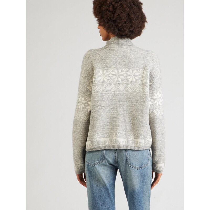 VERO MODA Pletena jopa 'VMSANTANORDIC' svetlo siva / bela