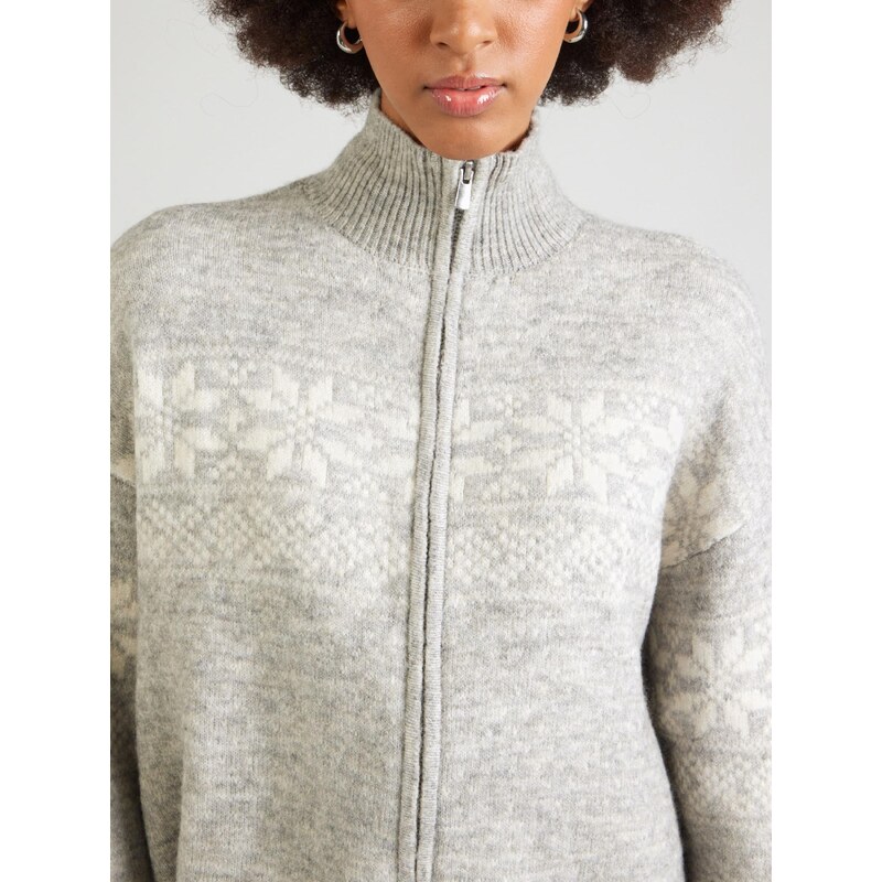 VERO MODA Pletena jopa 'VMSANTANORDIC' svetlo siva / bela