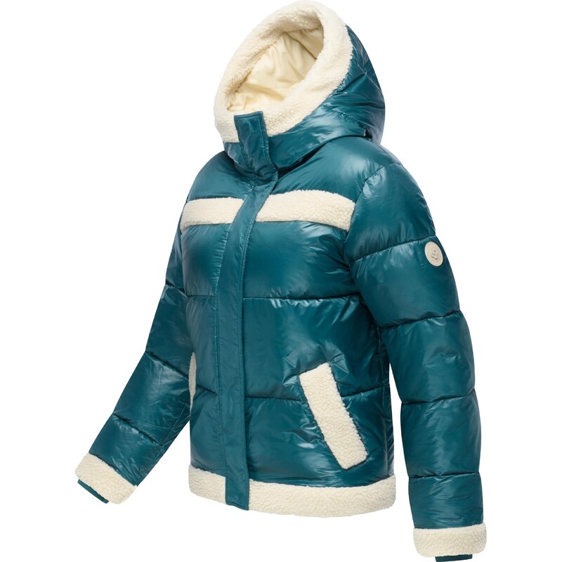 Ragwear Zimska jakna 'Editah Youmodo' petrol / volneno bela