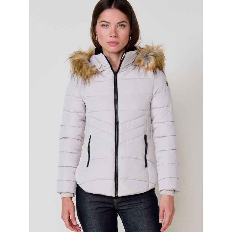 KOROSHI Zimska jakna svetlo rjava / srebrno-siva