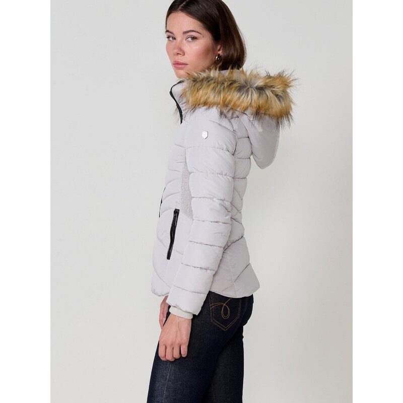 KOROSHI Zimska jakna svetlo rjava / srebrno-siva