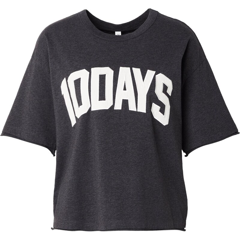 10Days Majica temno siva / bela