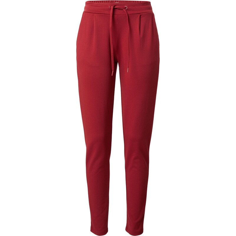 ICHI Hlače z naborki 'IHKate' temno rdeča