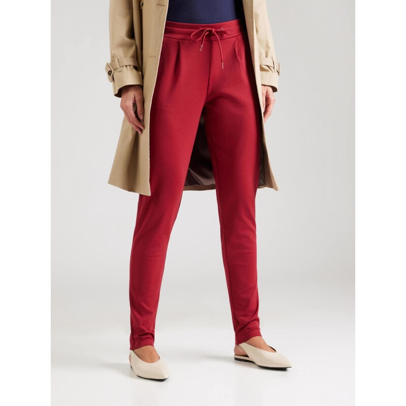 ICHI Hlače z naborki 'IHKate' temno rdeča