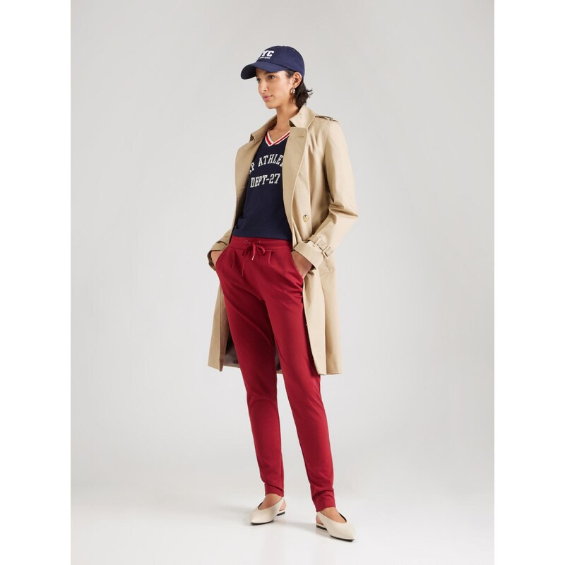 ICHI Hlače z naborki 'IHKate' temno rdeča