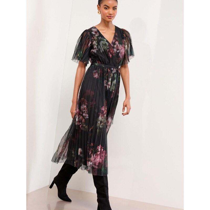 Lipsy Obleka zelena / roza / črna