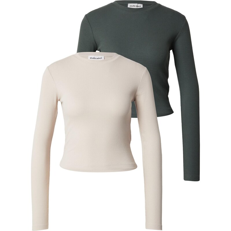 studioselect Majica 'Betty' bež / temno zelena