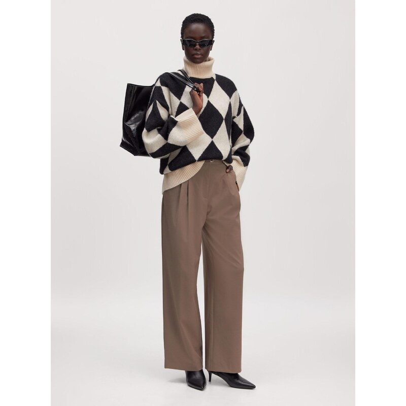 EDITED Hlače na rob 'Elna' rjava