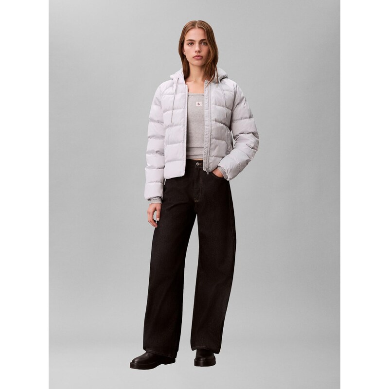 Calvin Klein Jeans Prehodna jakna svetlo siva / bela