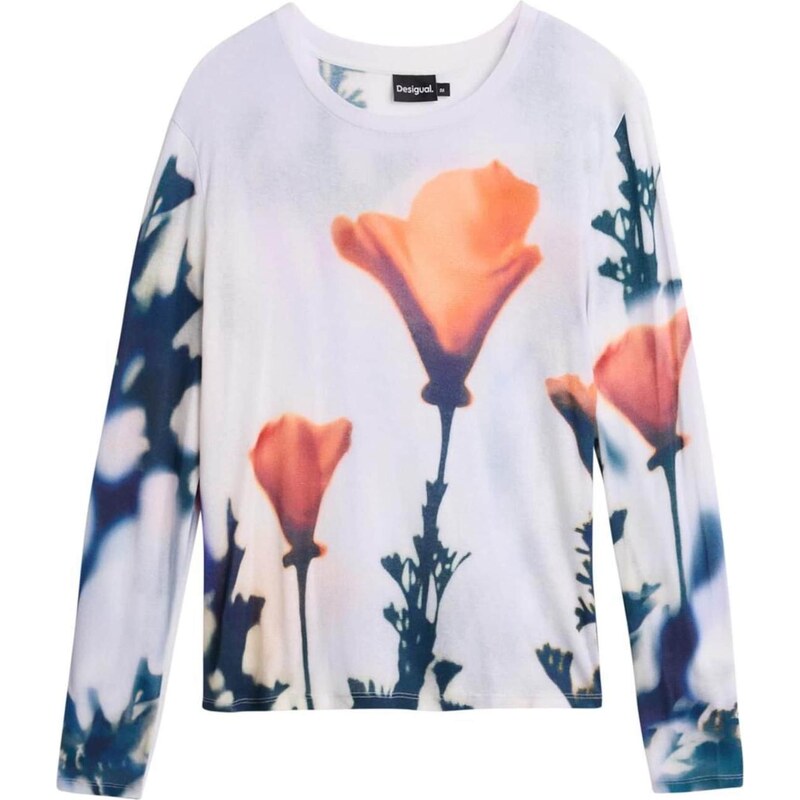 Desigual Majica 'Poppy' mornarska / korala / bela