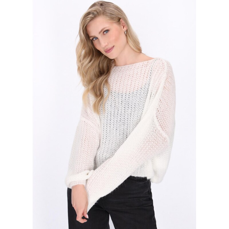 DreiMaster Vintage Širok pulover off-bela