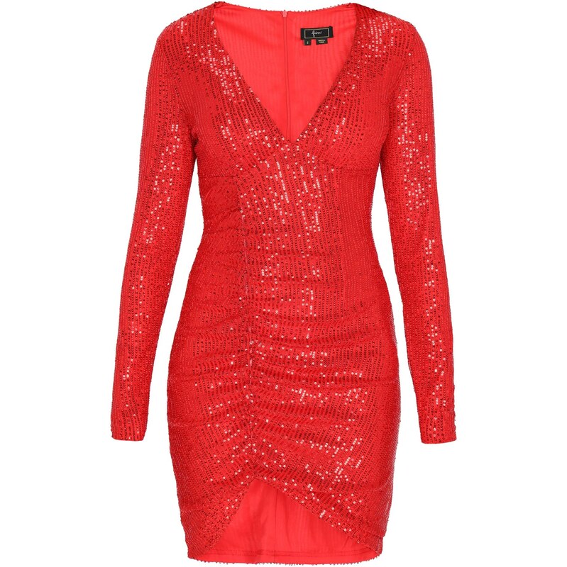 faina Koktejl obleka rdeča