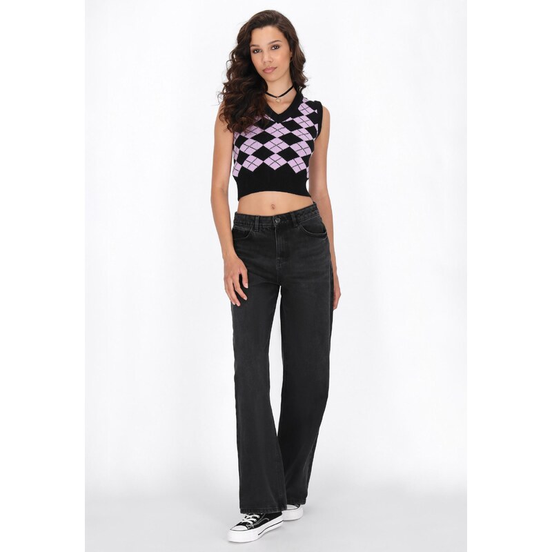 myMo ROCKS Pulover 'Young Fashion' majnica / črna