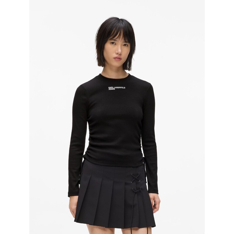 KARL LAGERFELD JEANS Majica črna / bela