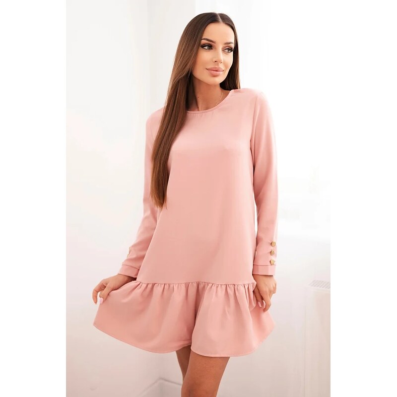 Kesi Ruffle dress in dark powder pink