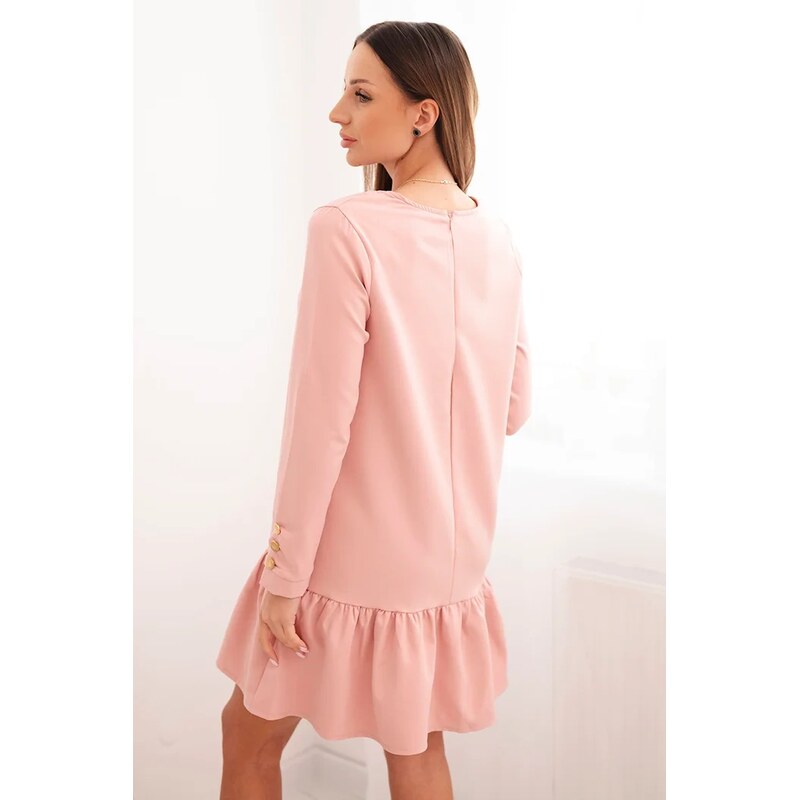 Kesi Ruffle dress in dark powder pink