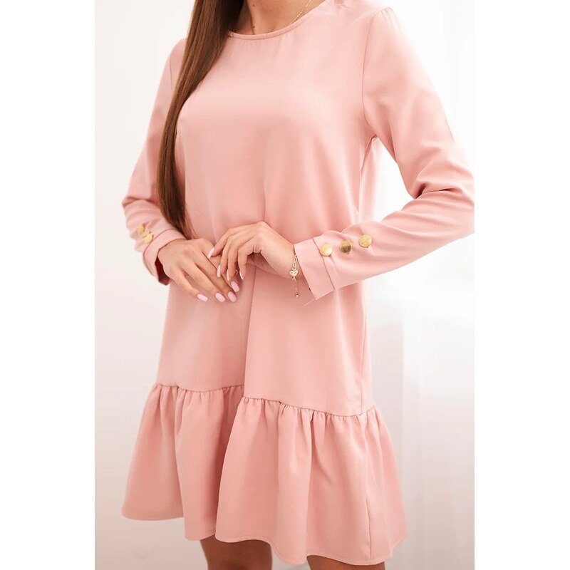 Kesi Ruffle dress in dark powder pink