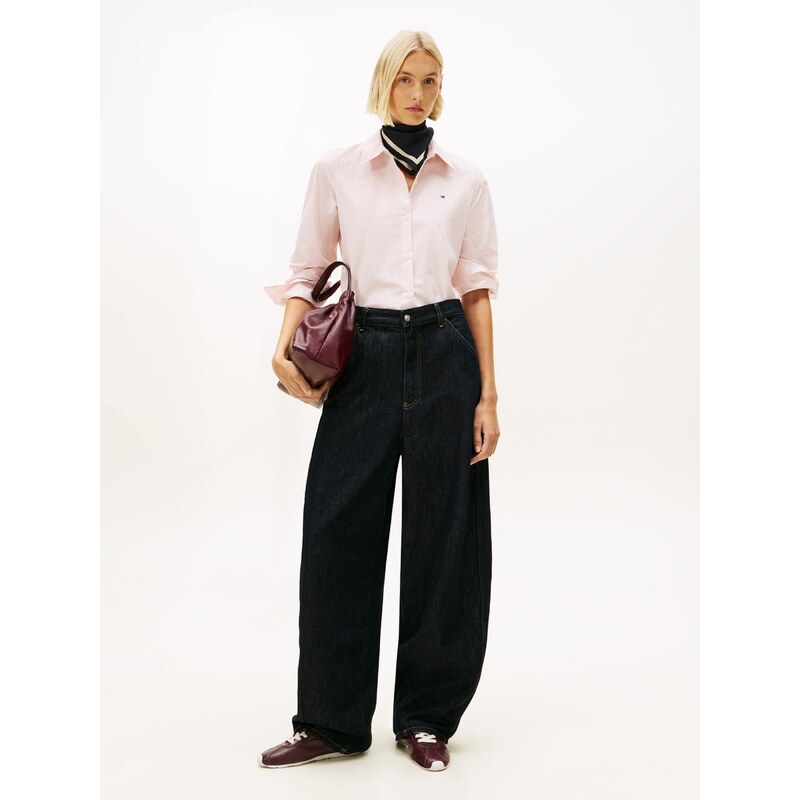 TOMMY HILFIGER Bluza 'ESS' roza / bela