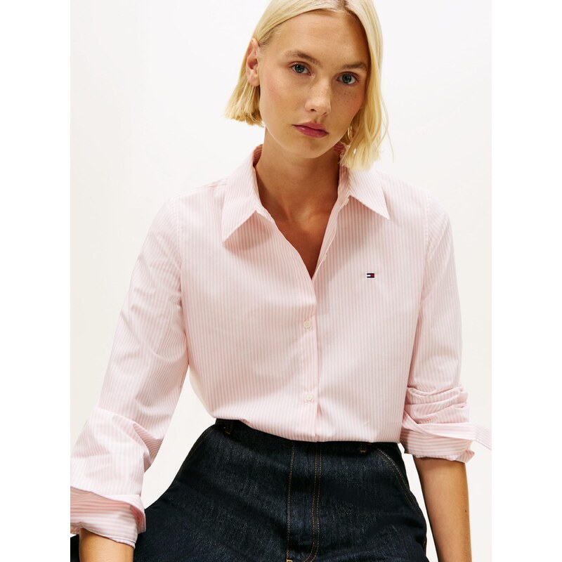 TOMMY HILFIGER Bluza 'ESS' roza / bela