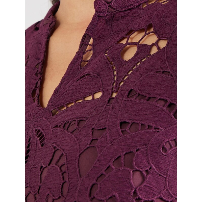 ONLY Carmakoma Koktejl obleka vinsko rdeča