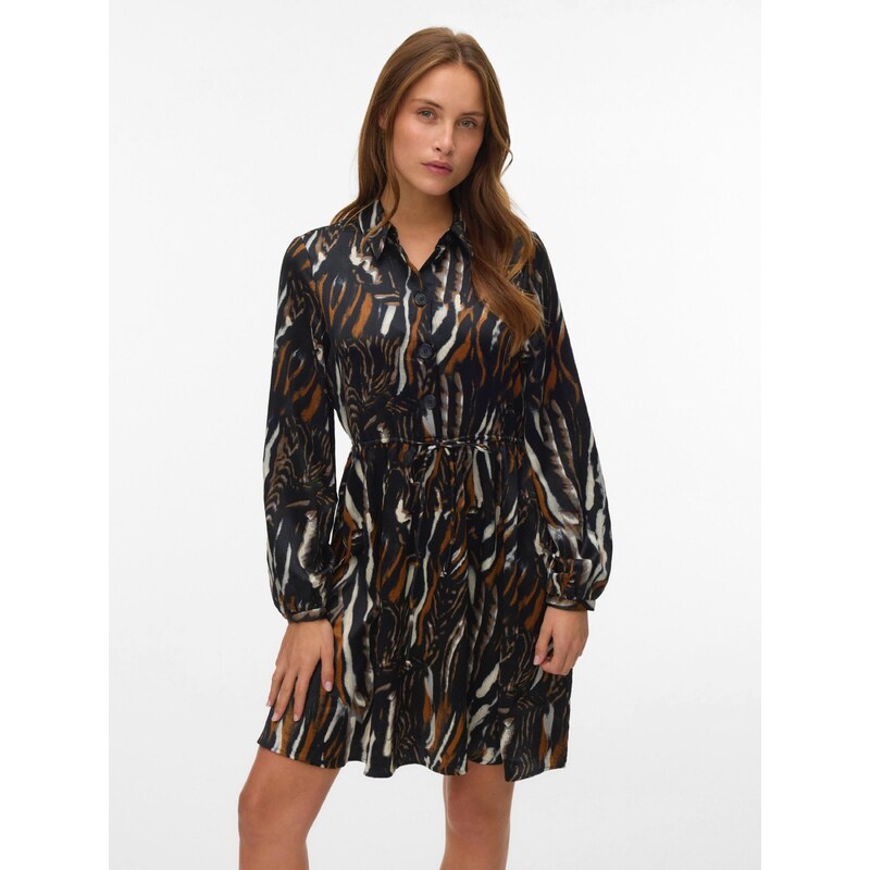 VERO MODA Dolga srajca 'VMFERNA' oranžna / črna / bela