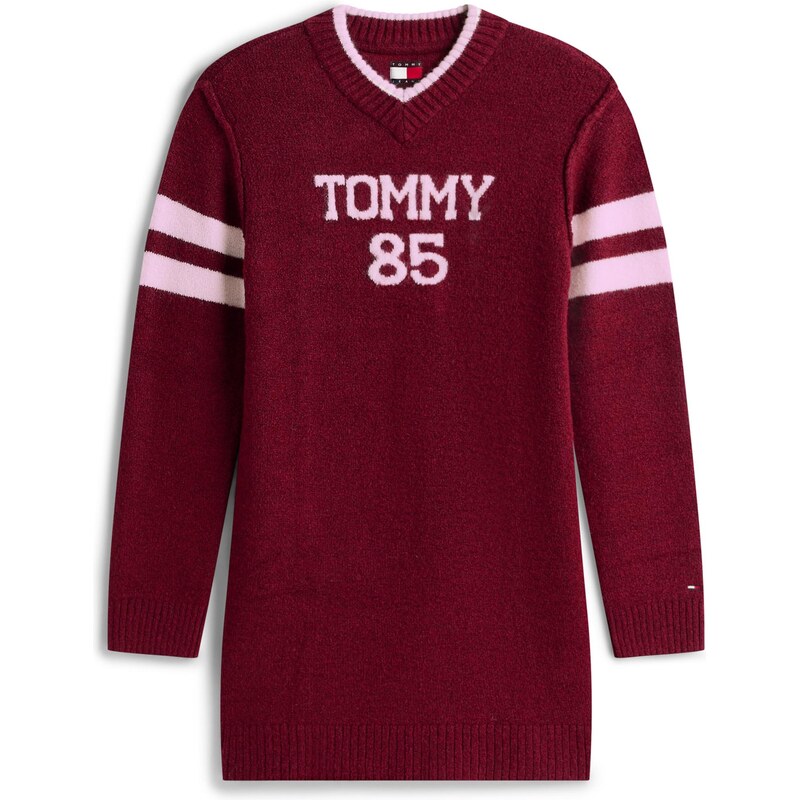 Tommy Jeans Pletena obleka orhideja / jagoda