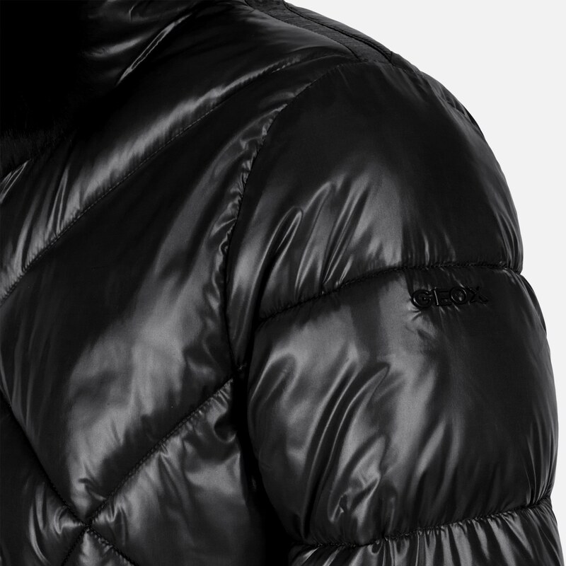 Ženska črna puhovka Geox Backsie