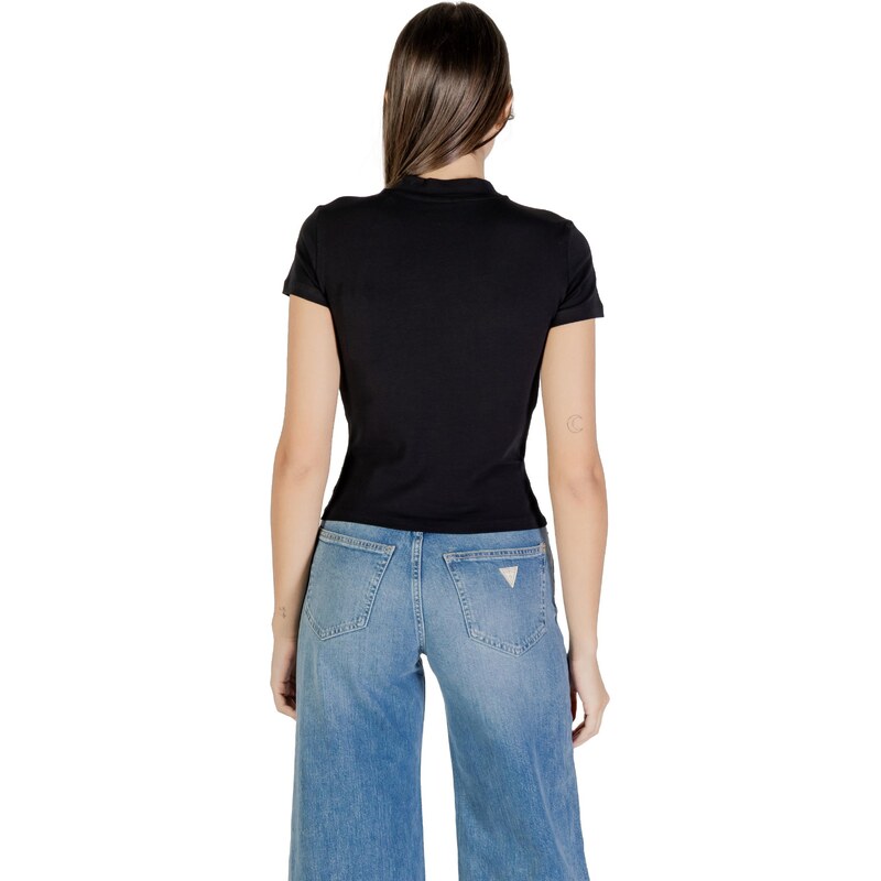 Guess črna majica s kratkimi rokavi